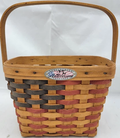 Longaberger 98 Collectors Club 25th Anniversary Flag Basket No Liner (Pre-Owned) Cover