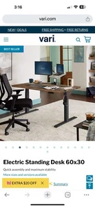 Vari Electric Standing Desk 60x30 (Reclaimed Wood) with accs. (No privacy panel) - Picture 1 of 6