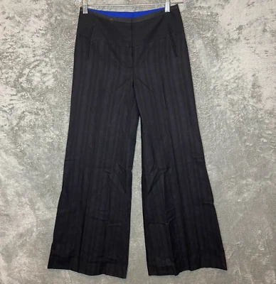 Pantalón de vestir acampanado súper ancho a rayas acampanado oscuro acampanado taikonhu para mujer 4 Foto 1 de 4