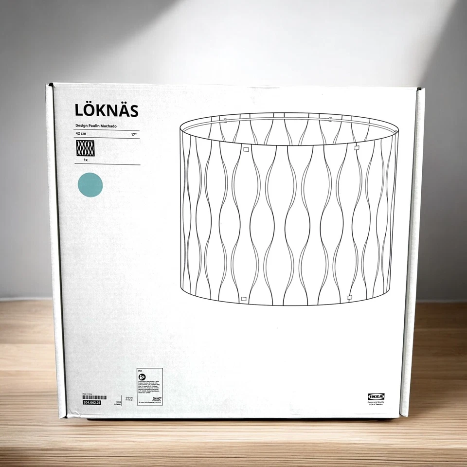 Ikea LÖKNÄS LOKNAS Lamp Shade Floor Pendant Table Blue Silver 17” 304.062.25