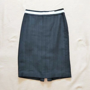 Coast NEW black pencil skirt Knee length White ribbon belt Lined UK 10 - Picture 1 of 8