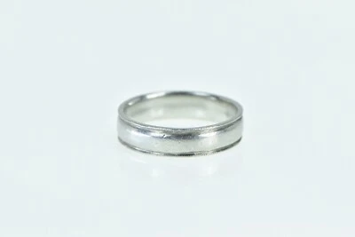 Alianza de boda vintage acanalada de platino de 5,3 mm para hombre *24 Foto 1 de 4