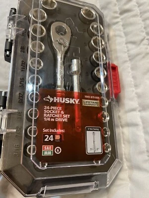 Husky Tools 24 PC Socket And Ratchet Box Set 1005 879 666 1/4in Drive - Image 1 of 3