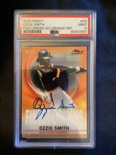 PSA 9 Finest 2019 Ozzie Smith #FOA-OS Autograph Orange Refractor /25 SP       KC