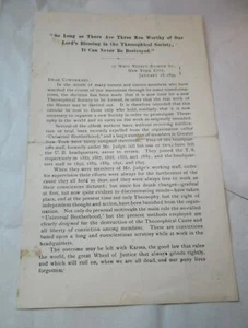 um 1899 Theosophische Gesellschaft Broschüre Weißer Lotus Trennsplittergruppe - Bild 1 von 3