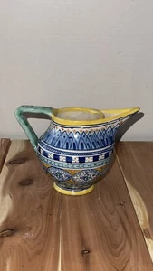 Vintage Italian hand, painted oil jug,Mediterranean Home Decor, Deruta Majolica - Picture 1 of 9