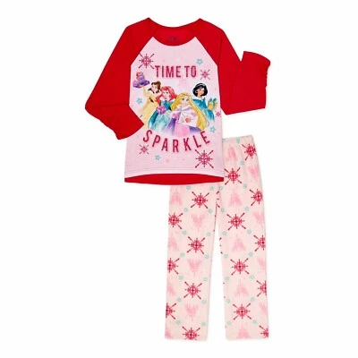 Niñas Disney Princesa Navidad Pijama Conjunto Ariel Jazmín Bella Sirena 6 6X 7 S Foto 1 de 3