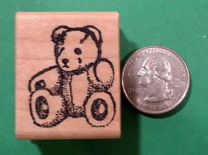 Estampillas de goma montadas en madera de oso de peluche - ""Teddi - Imagen 1 de 2