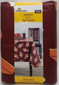Way To Celebrate Pumpkin Pie PEVA Tablecloth 60" X 84 Inch - Picture 1 of 2