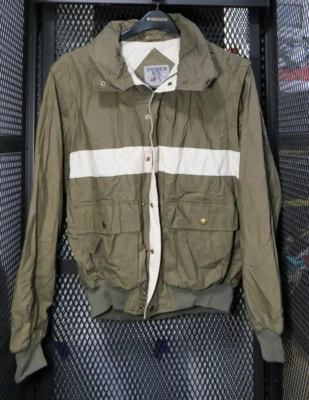 Vintage Trader Bay Olive Green & White  Zip Button Up Jacket / Vest Large L - Image 1 of 3