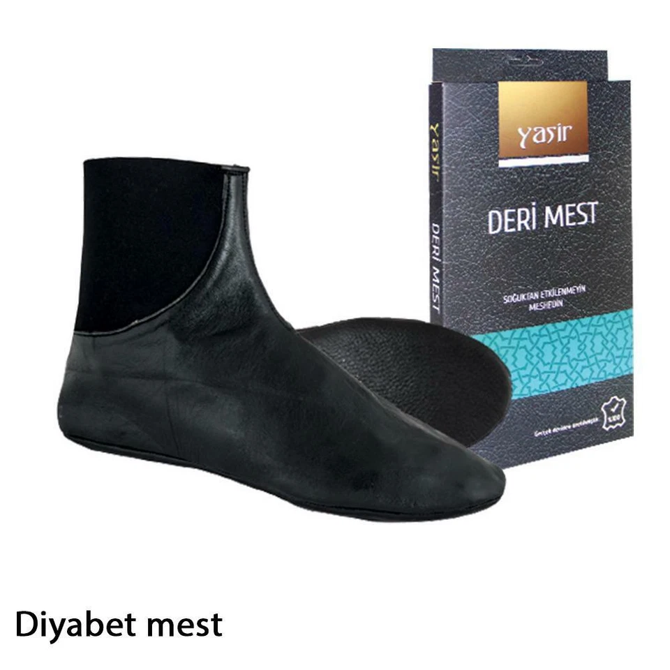 1 pair off Unisex 100% Quality Leather Socks slip-on no zip boxed Turkey prayer - Image 1 of 4