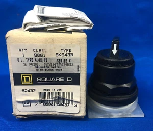 SQUARE D 3-POSITION SELECTOR SWITCH 9001SKS43B SERIES K BLACK 30MM - Picture 1 of 4
