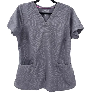 Blusa Médica para Mujer Purple Label Grande Estampado Gris Cuello en V Enfermera - Imagen 1 de 13