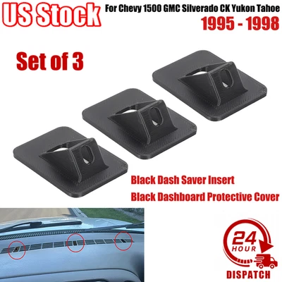 Para Chevy 1500 GMC Silverado CK 1995-1998 Yukon Tahoe Inserto de ahorro de tablero negro EE. UU. Foto 1 de 4