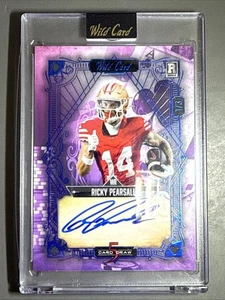 SSP #1/3 2024 WILDCARD 5 CARD BLUE FOIL RICKY PEARSALL ROOKIE AUTO RC 49ERS - Picture 1 of 7