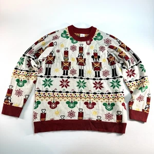 Mickey Disney Toy Soldier Nutcracker Christmas LED Light Up Ugly Sweater Large - Picture 1 of 17