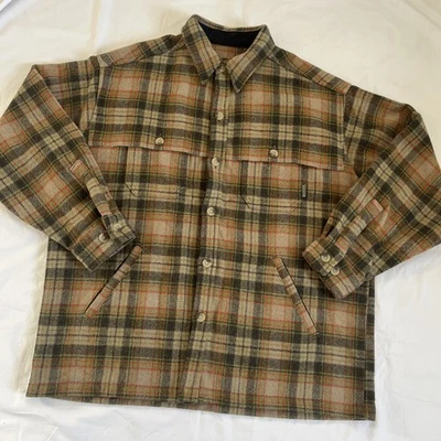 Woolrich Heavy 80/20 Wool Blend Shirt Green XXL Mackinaw - Image 1 of 4