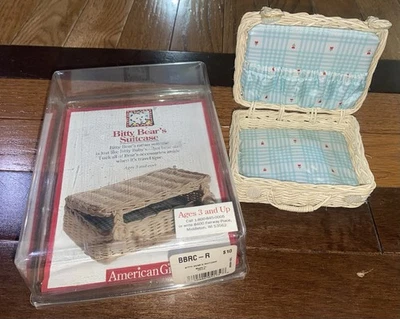 MINI MALETA DE MIMBRE BITTY BABY BEAR EDICIÓN TEMPRANA CAJA ORIGINAL Pleasant Co AG Foto 1 de 4