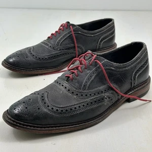 Allen Edmonds Neumok 4076 Shoes Men 11 D Leather Wingtip Navy Blue Oxford Dress - Picture 1 of 16