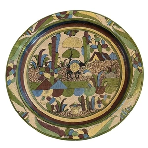 Mexikanischer Ton Ladegerät Teller Dekor Tlaquepaque Tonala Keramik 70er Jahre (?) LESEN - Bild 1 von 5