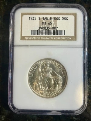 1935-S Commemorative Half Dollar San Diego 50C NGC MS65 - Image 1 of 2
