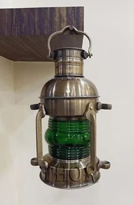 Linterna de aceite de barco grande hecha a mano - marítima coleccionable decorativa - Imagen 1 de 16