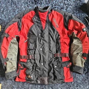 Akito Python Motorcycle Jacket Armoured Motorbike Jacket Red Size L - Picture 1 of 5