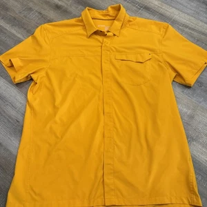 ARC'TERYX Skyline Shirt Mens XL Yellow Snap Front Stretch Hiking Short Sleeve - Picture 1 of 18