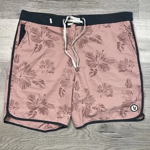 Neu ohne Etikett Vuori Cruise Boardshorts Herren Größe 34 orange rot Blumendruck $ 74 neu - Bild 1 von 8