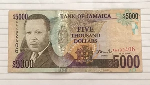 Jamaica 5000 Dollars 2009 P-87a VF - Picture 1 of 2