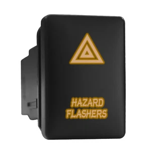HAZARD FLASHERS - Orange Backlit Push In Switch 1.28"x 0.87" (Fit: Toyota) - Picture 1 of 6