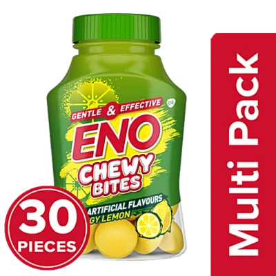 Mordeduras masticables ENO limón - 30 tabletas | Alivio ácido rápido | Antiácido sobre la marcha Foto 1 de 4