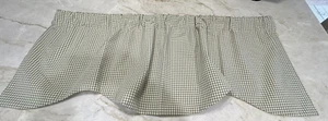 New By Isabel, Alma Slade Green Tan & Cream Check Lined Scallop Valance Rod Pkt - Picture 1 of 12