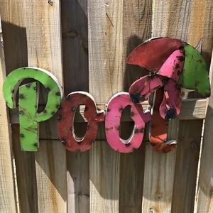 Vintage Collectible Pool Art Man-Made Metal Tin Sign Outdoor Bar Pool Party  - Picture 1 of 11