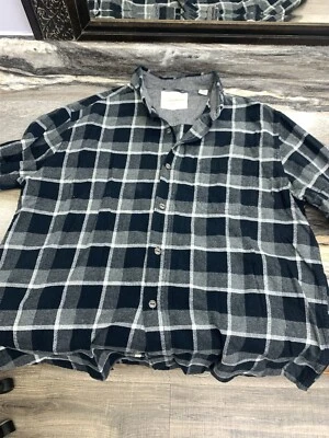 Weatherproof Vintage Men’s XL Fleece Flannel Shirt. Black Plaid Long Sleeved - Image 1 of 4