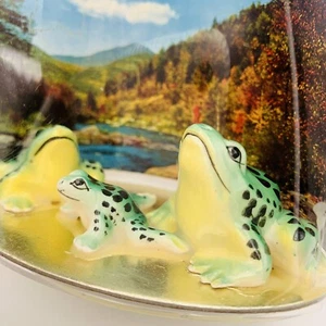 Vintage Ceramic Frogs Helena Montana Souvenir Postcard Amphibian Family 2 x 4” - Picture 1 of 12