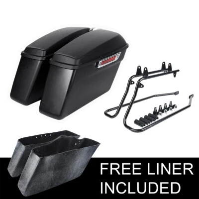 Matte Hard Saddlebags Conversion Bracket Fit For Harley Softail Fatboy 1984-2017 - Image 1 of 4