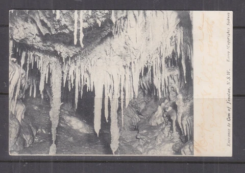 NEW SOUTH WALES,1903 ppc. Jenolan Caves 1d. REDFERN duplex to Napier,SS Warrimoo Cover