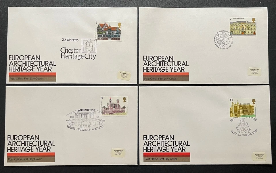 1975 FDC European Architectural Year. Full Set on Post Office Covers. - Image 1 of 1