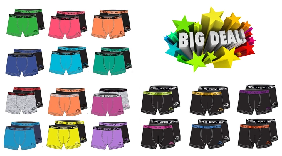 Kappa Boxershorts 10er Set Unterwäsche Herren Boxer Short Farbauswahl zufällig