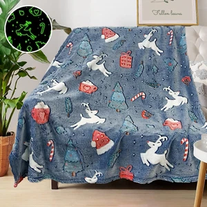 Christmas Blanket for Girls, Glow in the Dark Blankets for Girls Kids Blankets f - Picture 1 of 12