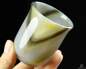 2,4 Zoll Premium brasilianischer Achat geschnitzte Kristalltasse, realistisch, kristallheilend - Bild 1 von 6