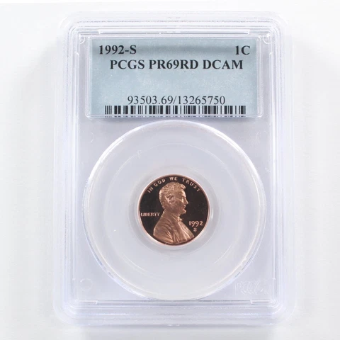 1992 S LINCOLN MEMORIAL PENNY PCGS PROOF 69 RED DEEP CAMEO US CENT COIN Cover