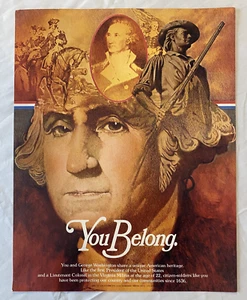 Póster de reclutamiento del ejército de Estados Unidos - Perteneces. George Washington - Imagen 1 de 2