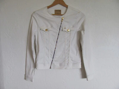 True Religion Bike Biker Moto Jacket -Gold Hardware-Off-White - Size S -NWT $258 - Image 1 of 4