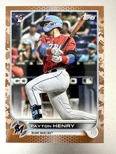 2022 Topps Series 2 Payton Henry 17/25 Camo Parallel RC #611 SSP Marlins