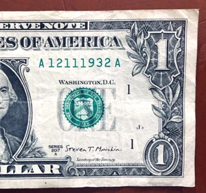 12.11.1932 oder 11.12.1932: Geburtstagsschein One Dollar Schein A 12.11.1932 A - Bild 1 von 3