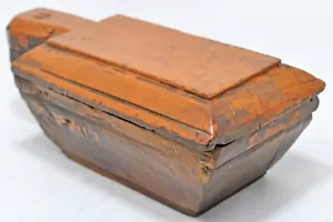 Antique Wooden Kitchenware Spice Box Original Old Hand Carved - Picture 1 of 10