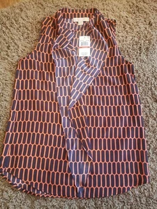 Blusa para mujer Michael Kors sin mangas con volantes delanteros XS negra roja nueva con etiquetas - Imagen 1 de 7