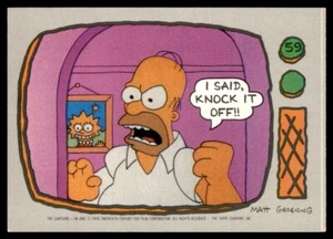 Topps The Simpsons (1980) I said, Knock It Off!! (Bart’s Bafflers) No. 59 - Picture 1 of 2